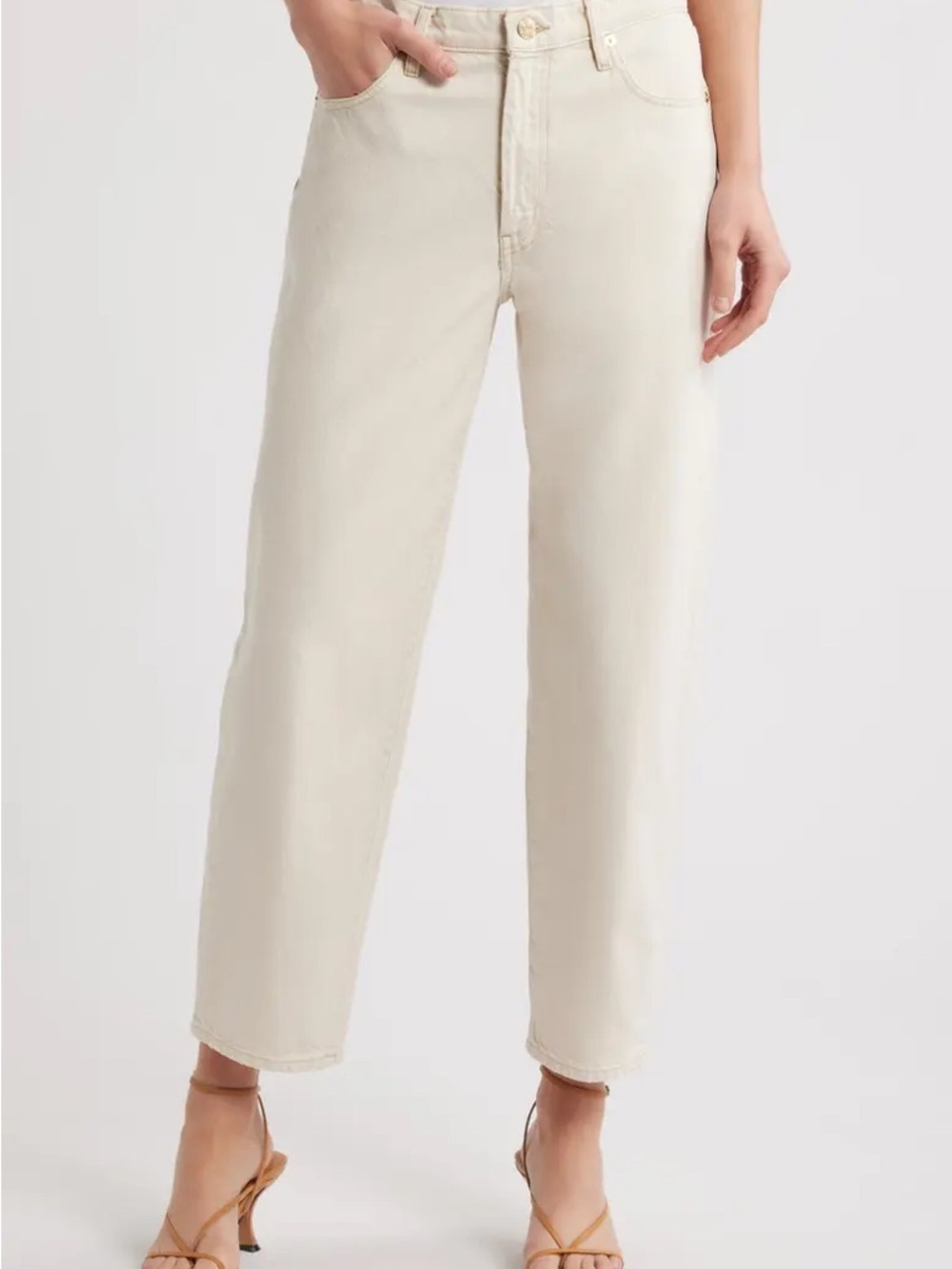 Lucky Brand Ankle Cream Straight Leg Jeans